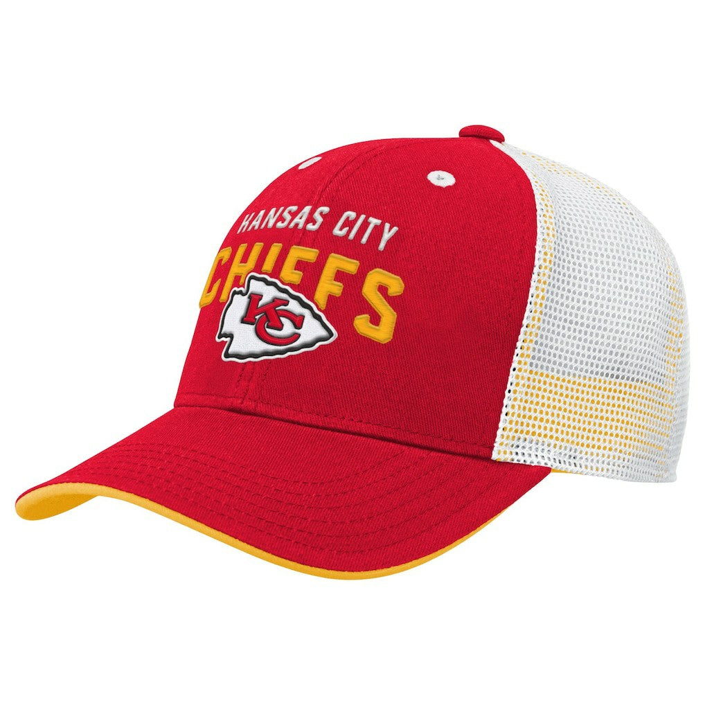 Kansas City Chiefs Youth Core Lockup Trucker Adjustable Hat Red | NFL