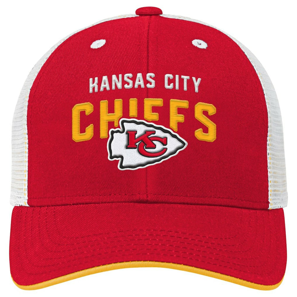 Kansas City Chiefs Youth Core Lockup Trucker Adjustable Hat Red | NFL