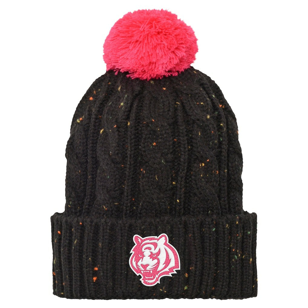 Cincinnati Bengals Girls Youth Nep Yarn Cuffed Knit Hat with Pom Black | NFL