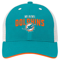 Miami Dolphins Preschool Core Lockup Trucker Adjustable hat Aqua | NFL