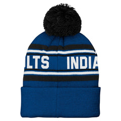 Indianapolis Colts Preschool Jacquard Cuffed Knit Hat with Pom Royal | NFL