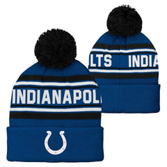 Indianapolis Colts Preschool Jacquard Cuffed Knit Hat with Pom Royal | NFL
