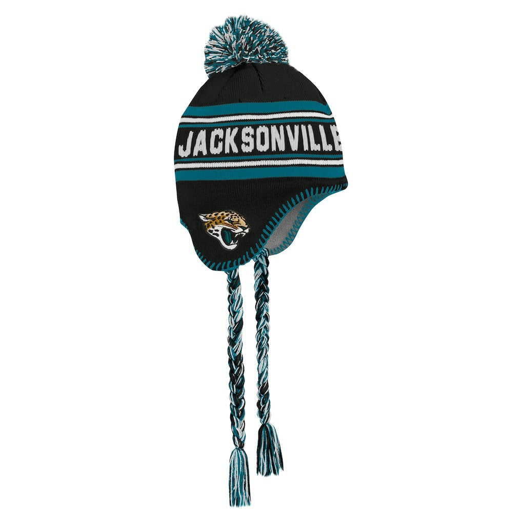 Jacksonville Jaguars Preschool Jacquard Tassel Knit Hat with Pom Black | NFL