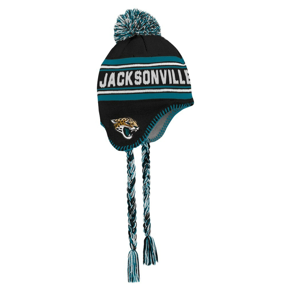 Jacksonville Jaguars Preschool Jacquard Tassel Knit Hat with Pom Black | NFL
