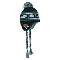 Jacksonville Jaguars Preschool Jacquard Tassel Knit Hat with Pom Black | NFL