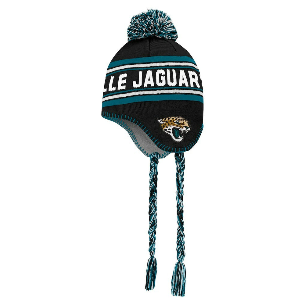Jacksonville Jaguars Preschool Jacquard Tassel Knit Hat with Pom Black | NFL