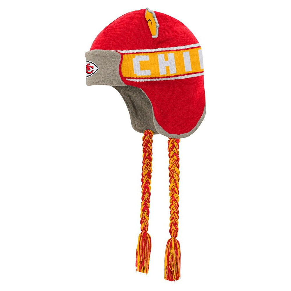 Kansas City Chiefs Youth Wordmark Ears Trooper Knit Hat Red | NFL