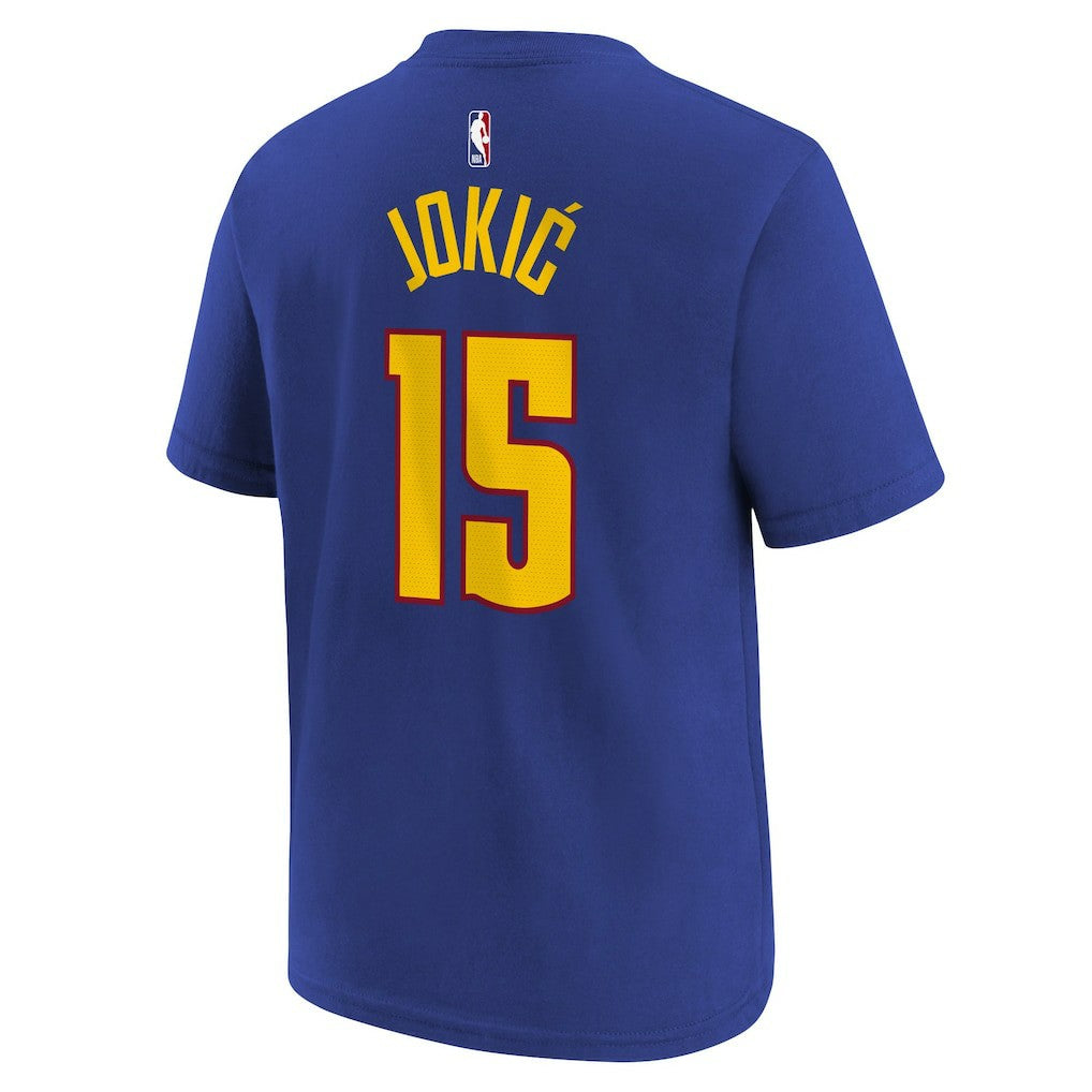 Nikola Jokic Denver Nuggets Jordan Brand Youth Statement Edition Name & Number T-Shirt Blue - NBA