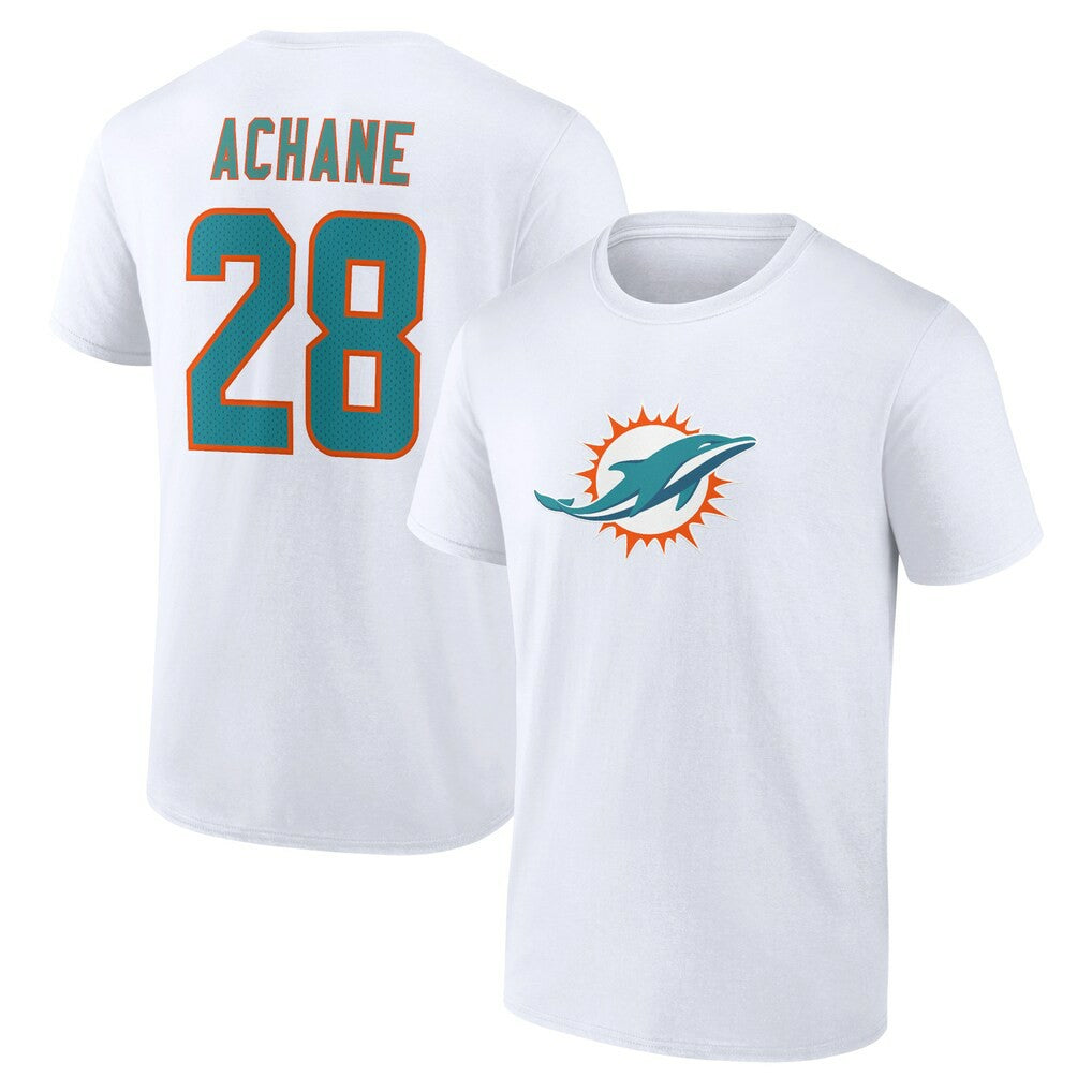 De’Von Achane Miami Dolphins Icon Player Name & Number T-Shirt White | NFL