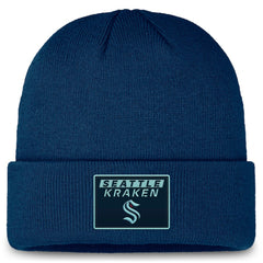Seattle Kraken Fanatics Authentic Pro Cuffed Knit Hat - Deep Sea Blue - NHL