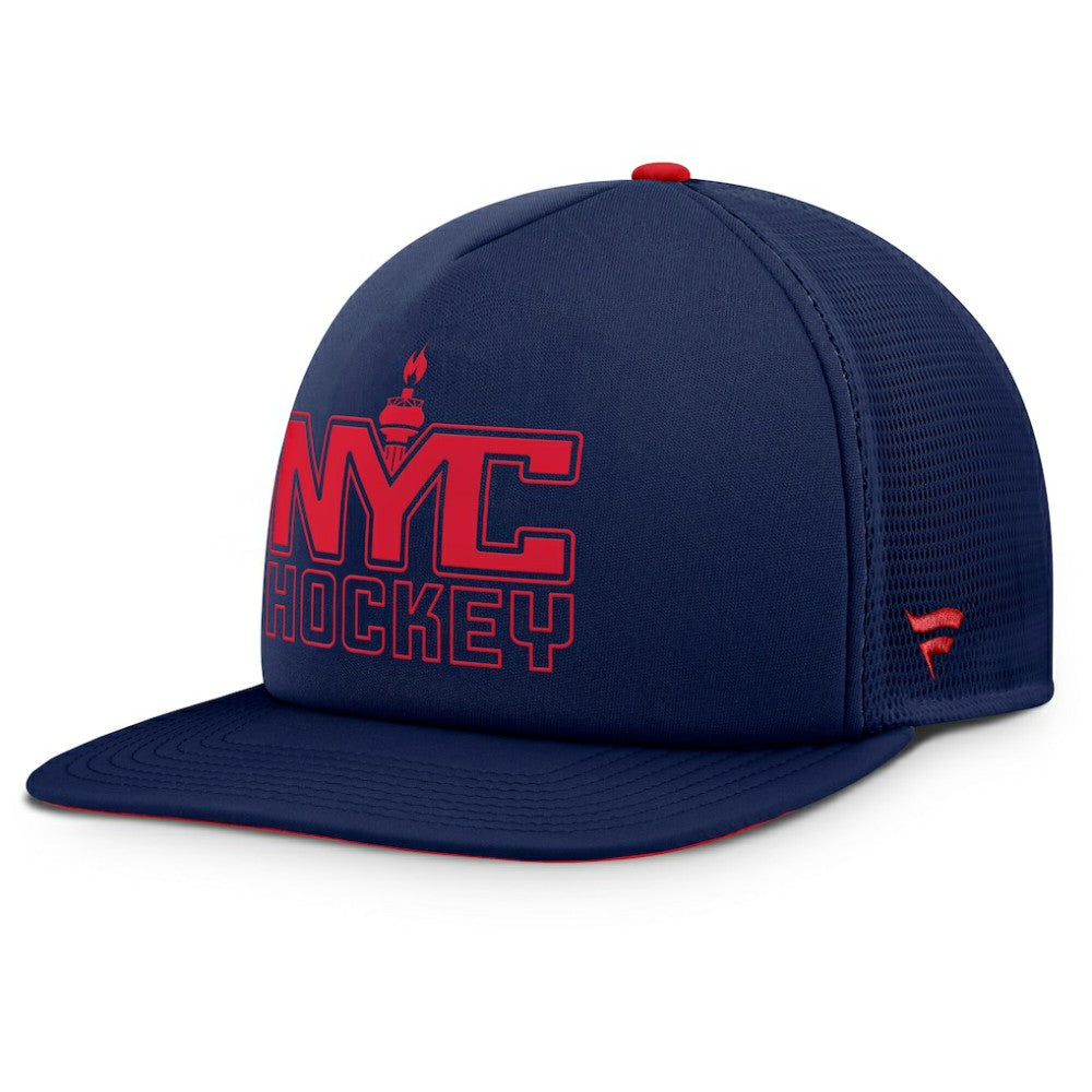 New York Rangers Fanatics Authentic Pro Hometown Rink Foam Trucker Snapback Hat - Navy/Red - NHL