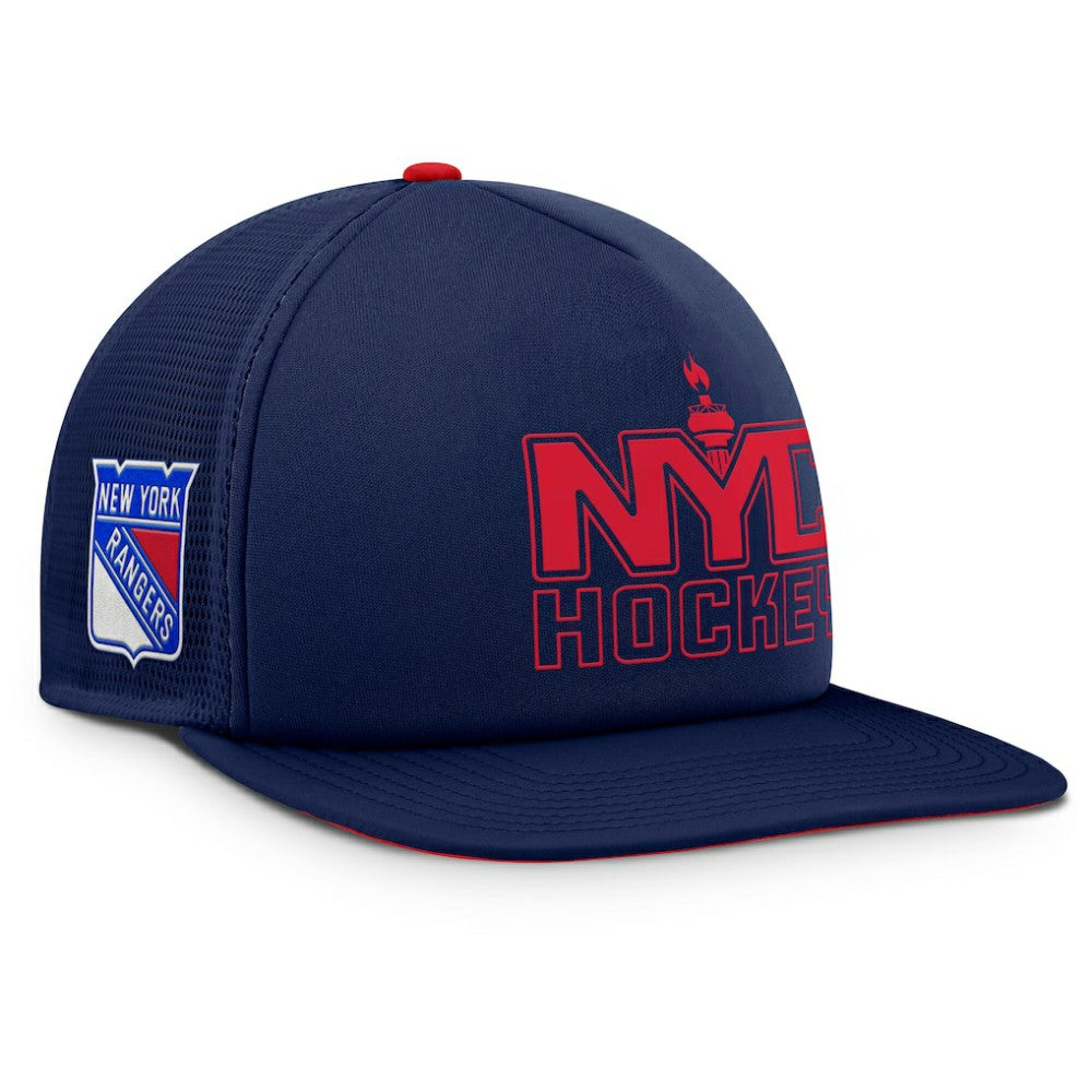 New York Rangers Fanatics Authentic Pro Hometown Rink Foam Trucker Snapback Hat - Navy/Red - NHL