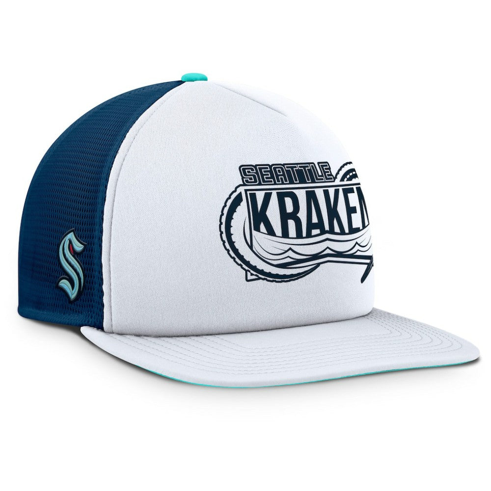 Seattle Kraken Fanatics Authentic Pro Hometown Rink Foam Trucker Snapback Hat - White/Deep Sea Blue - NHL