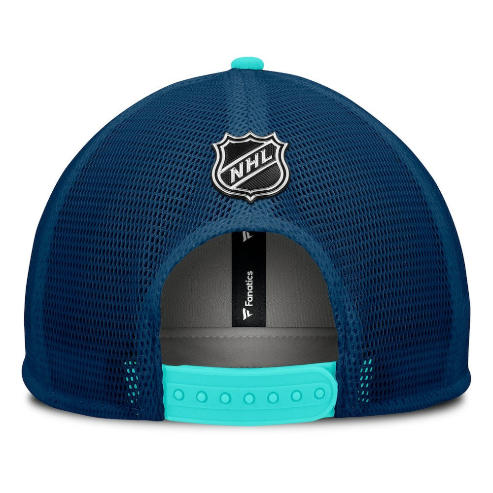 Seattle Kraken Fanatics Authentic Pro Hometown Rink Foam Trucker Snapback Hat - White/Deep Sea Blue - NHL