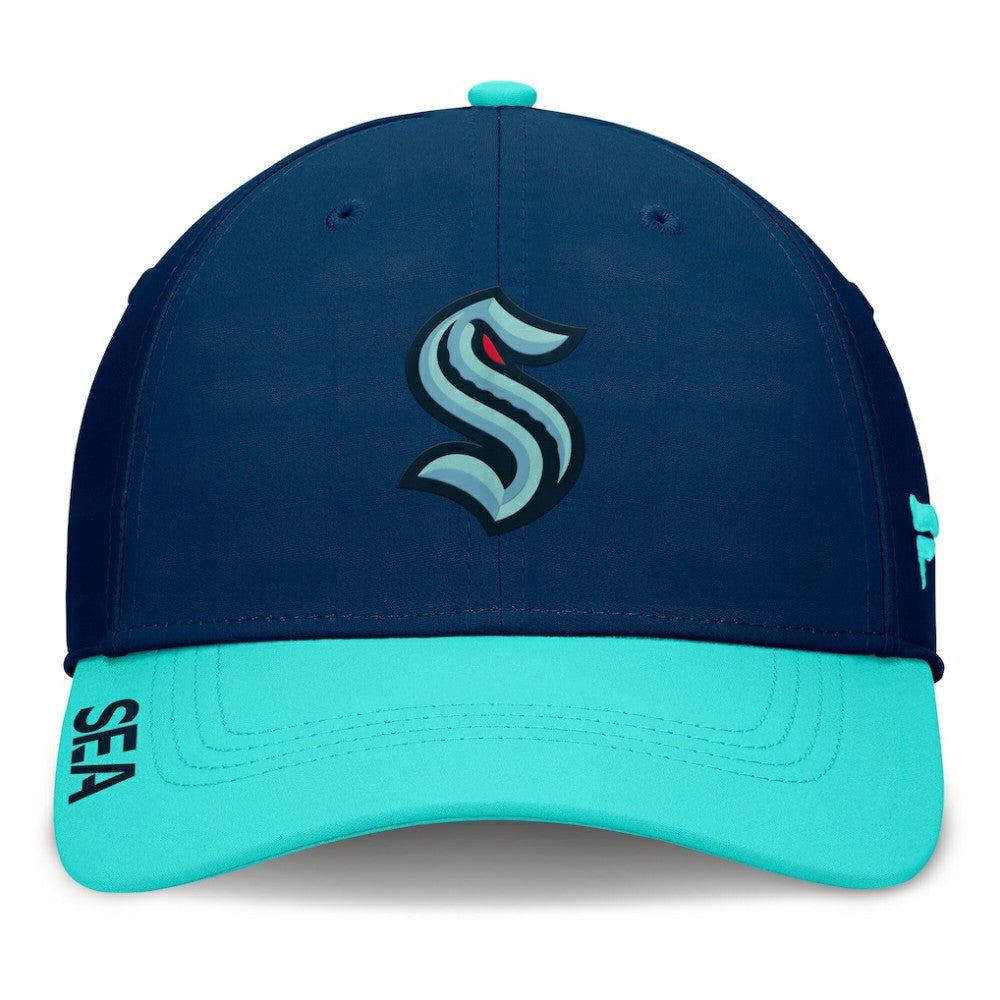 Seattle Kraken Fanatics Authentic Pro Rink Flex Hat - Deep Sea Blue/Light Blue - NHL
