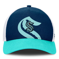 Seattle Kraken Fanatics Authentic Pro A-Frame Rink Adjustable Hat - Deep Sea Blue/Light Blue - NHL