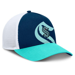 Seattle Kraken Fanatics Authentic Pro A-Frame Rink Adjustable Hat - Deep Sea Blue/Light Blue - NHL