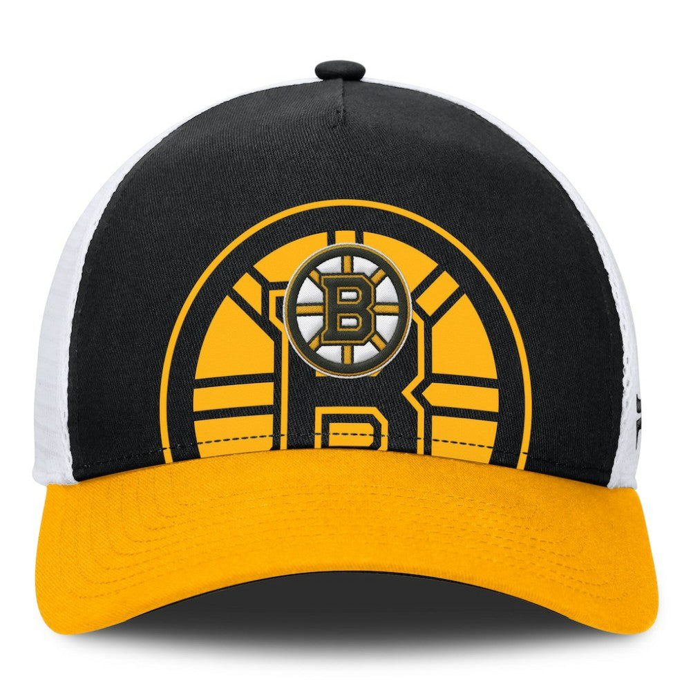 Boston Bruins Fanatics Authentic Pro A-Frame Rink Adjustable Hat - Black/Gold - NHL