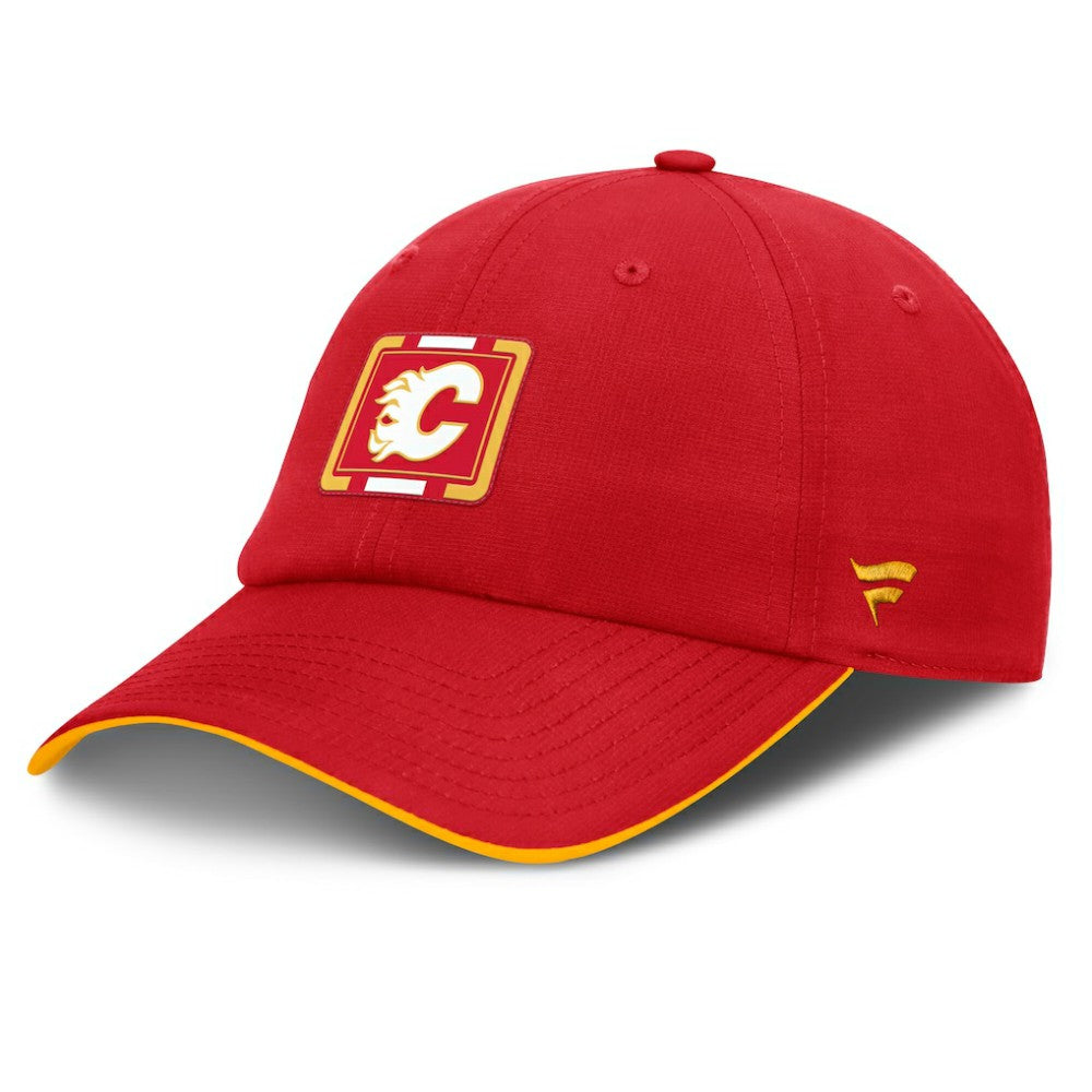 Calgary Flames Fanatics Authentic Pro Ripstop Adjustable Hat - Red/Gold - NHL