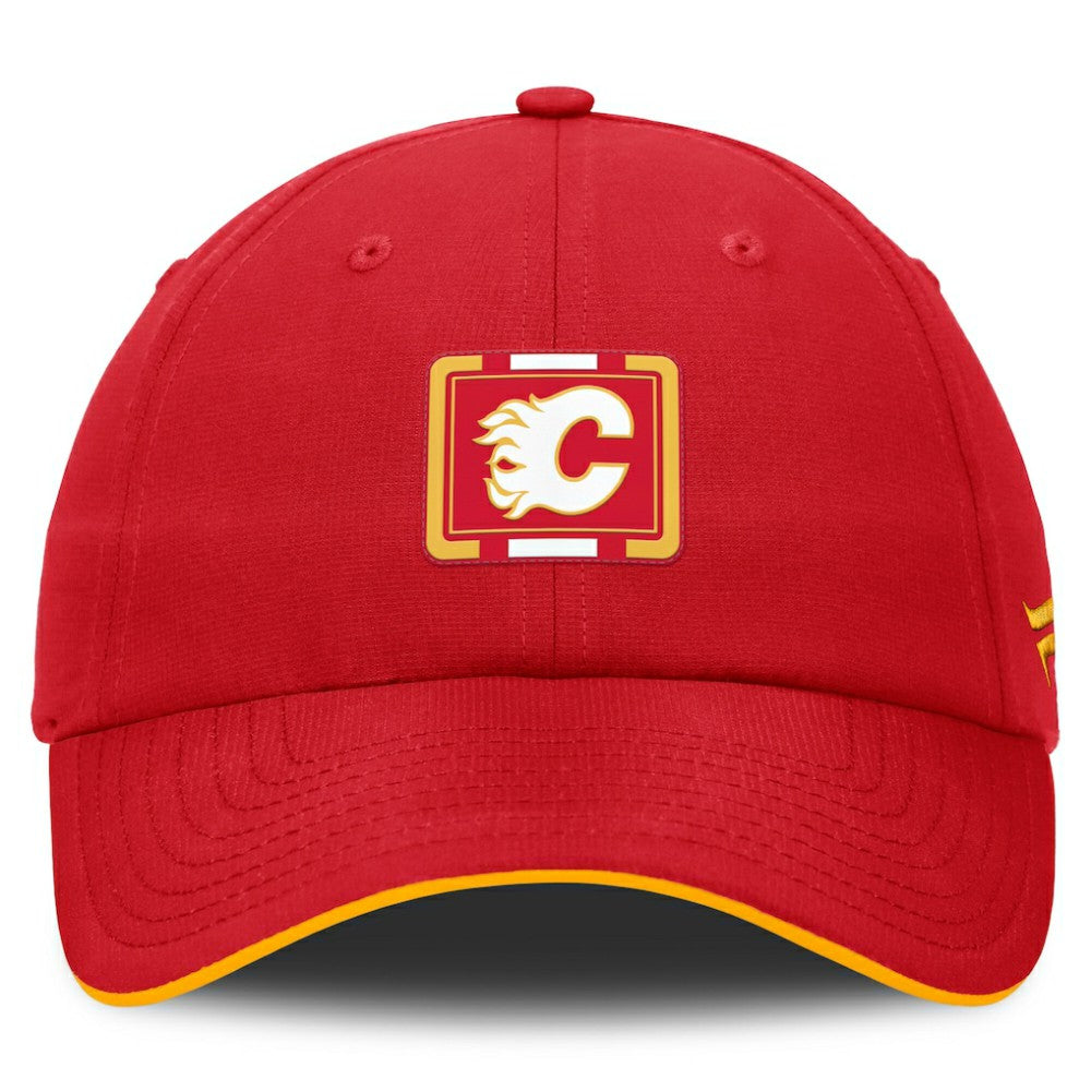 Calgary Flames Fanatics Authentic Pro Ripstop Adjustable Hat - Red/Gold - NHL