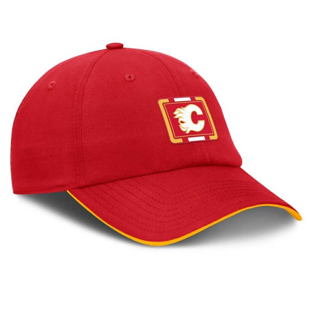 Calgary Flames Fanatics Authentic Pro Ripstop Adjustable Hat - Red/Gold - NHL