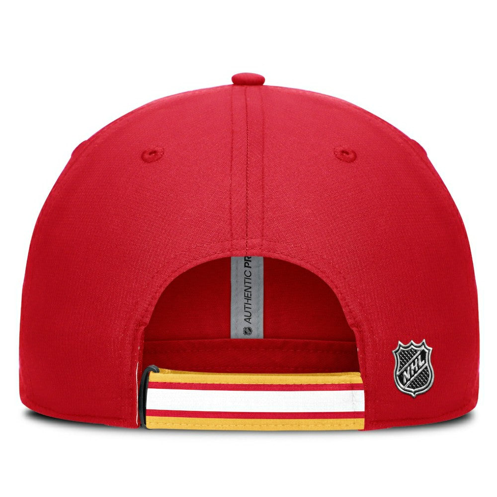Calgary Flames Fanatics Authentic Pro Ripstop Adjustable Hat - Red/Gold - NHL