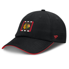 Chicago Blackhawks Fanatics Authentic Pro Ripstop Adjustable Hat - Black/Red - NHL
