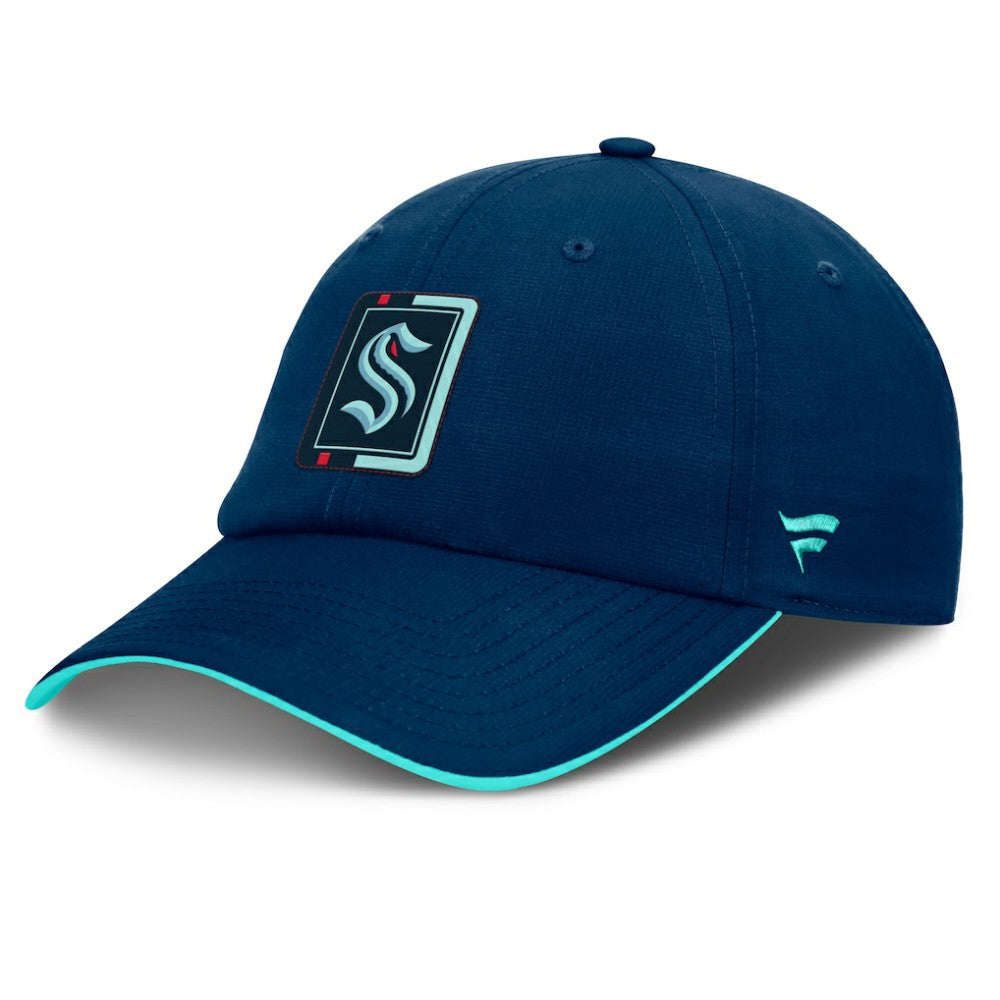 Seattle Kraken Fanatics Authentic Pro Ripstop Adjustable Hat - Deep Sea Blue/Light Blue - NHL