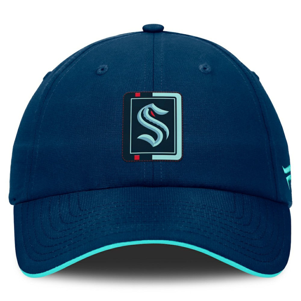 Seattle Kraken Fanatics Authentic Pro Ripstop Adjustable Hat - Deep Sea Blue/Light Blue - NHL
