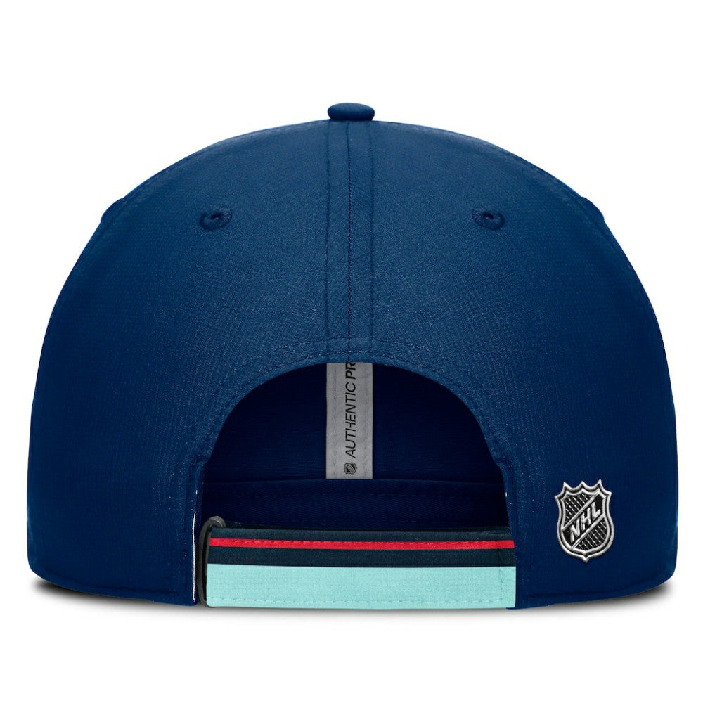 Seattle Kraken Fanatics Authentic Pro Ripstop Adjustable Hat - Deep Sea Blue/Light Blue - NHL