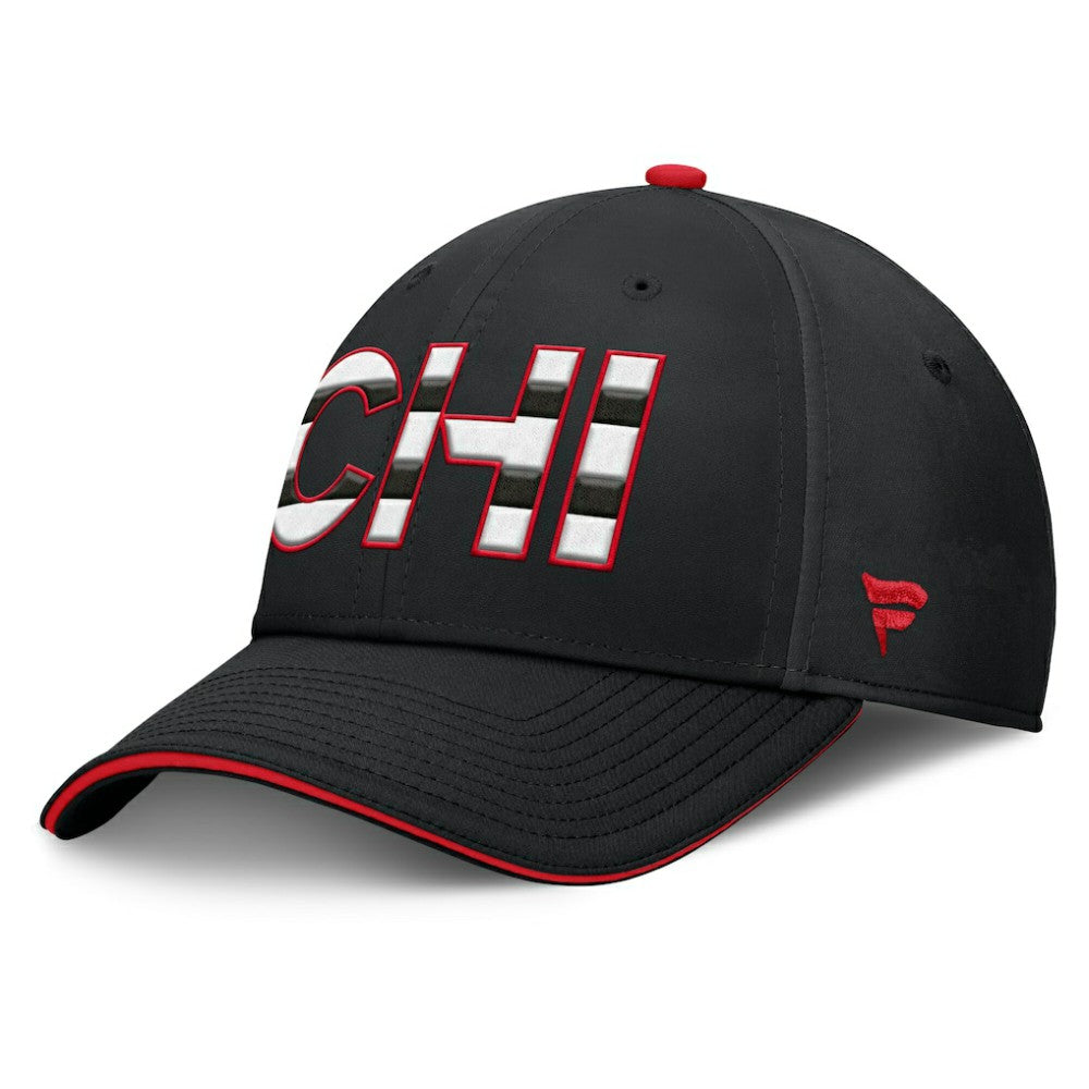 Chicago Blackhawks Fanatics Authentic Pro Rink Team Code Flex Hat - Black/Red - NHL