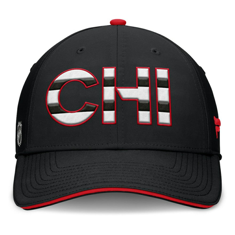 Chicago Blackhawks Fanatics Authentic Pro Rink Team Code Flex Hat - Black/Red - NHL