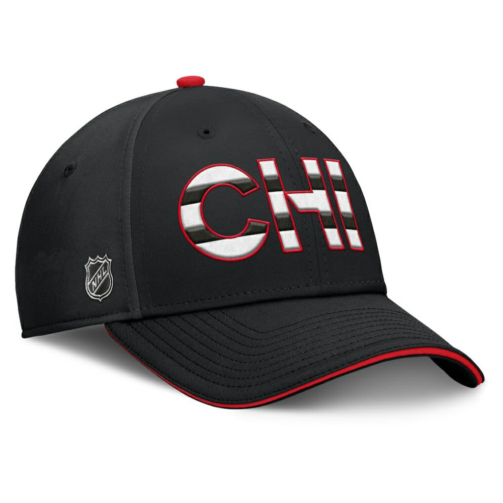 Chicago Blackhawks Fanatics Authentic Pro Rink Team Code Flex Hat - Black/Red - NHL
