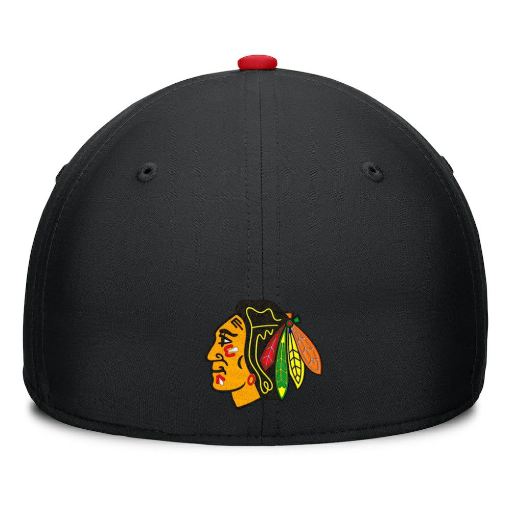 Chicago Blackhawks Fanatics Authentic Pro Rink Team Code Flex Hat - Black/Red - NHL