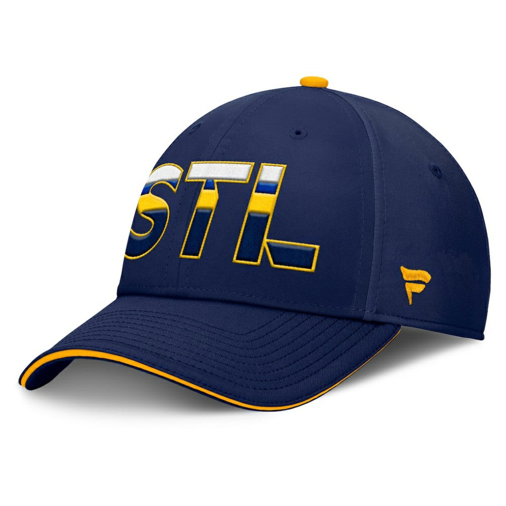 St. Louis Blues Fanatics Authentic Pro Rink Team Code Flex Hat - Navy/Gold - NHL