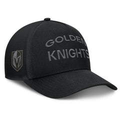 Vegas Golden Knights Fanatics Authentic Pro Road Stack Text A-Frame Adjustable Hat - Black - NHL
