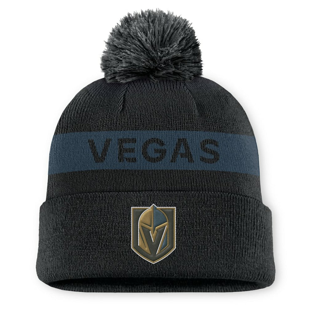 Vegas Golden Knights Fanatics Women's Authentic Pro Rink Cuffed Knit Hat with Pom - Black/ - NHL