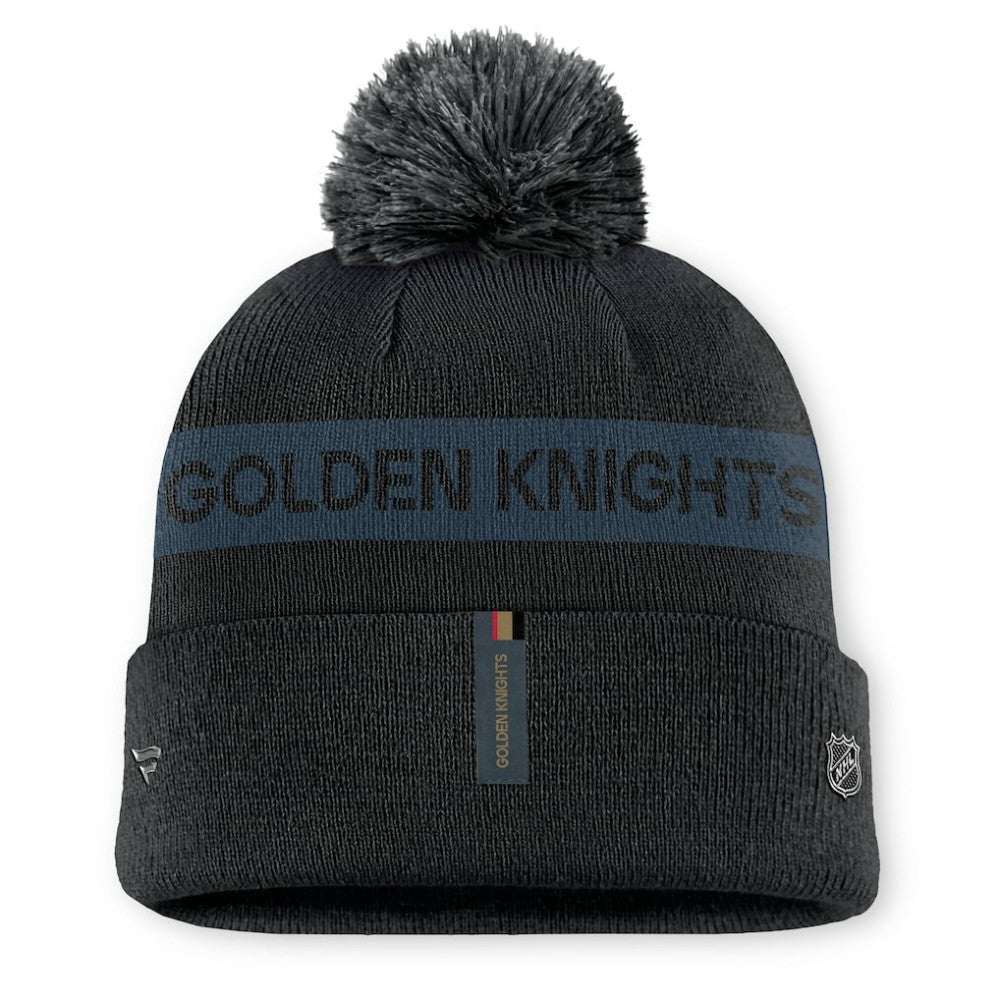 Vegas Golden Knights Fanatics Women's Authentic Pro Rink Cuffed Knit Hat with Pom - Black/ - NHL