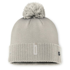 Seattle Kraken Fanatics Women's Authentic Pro Road Cuffed Knit Hat with Pom - Tan - NHL