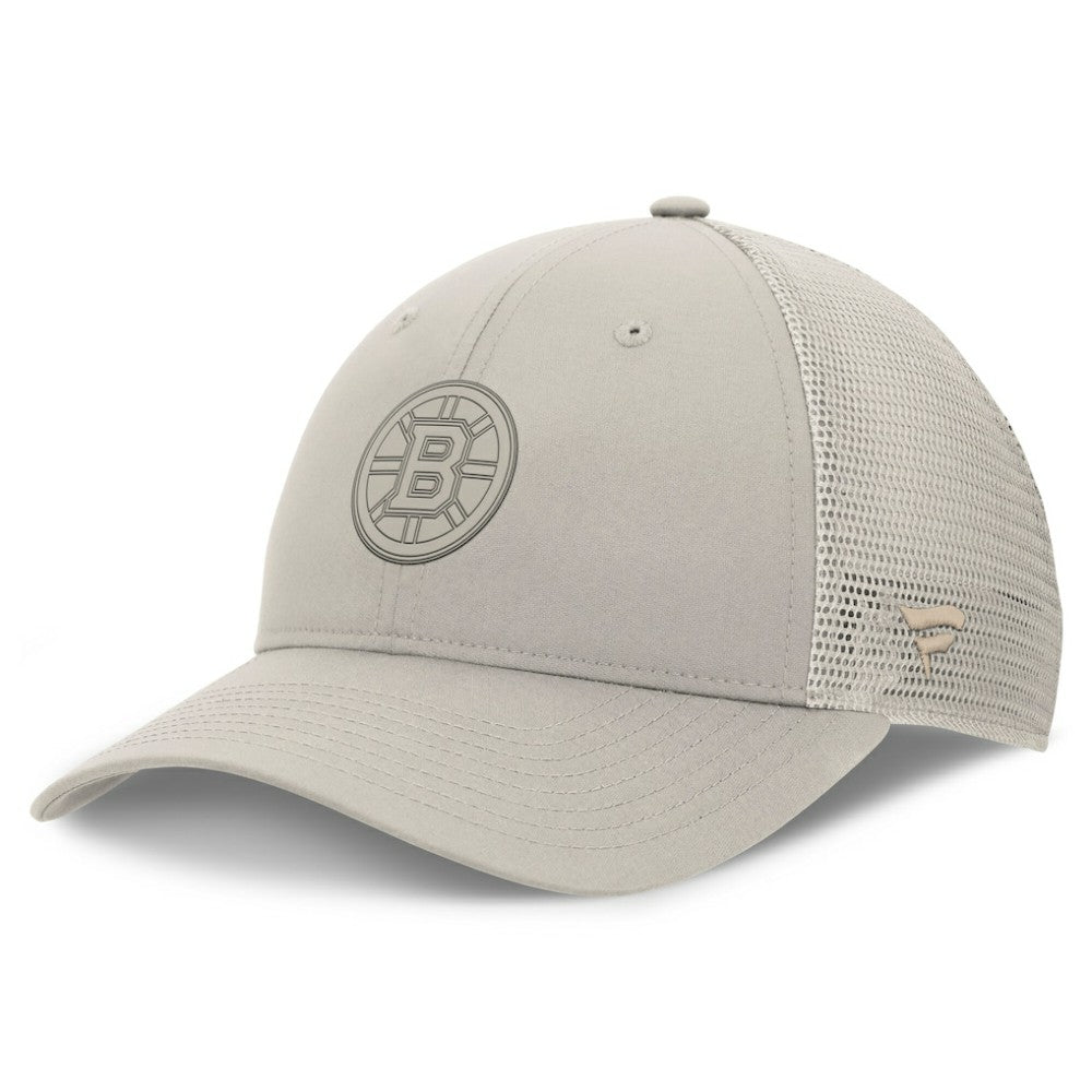 Boston Bruins Fanatics Women's Authentic Pro Road Trucker Adjustable Hat - Tan - NHL