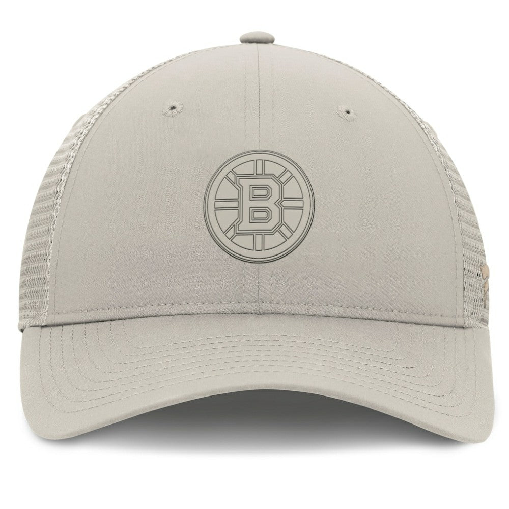 Boston Bruins Fanatics Women's Authentic Pro Road Trucker Adjustable Hat - Tan - NHL