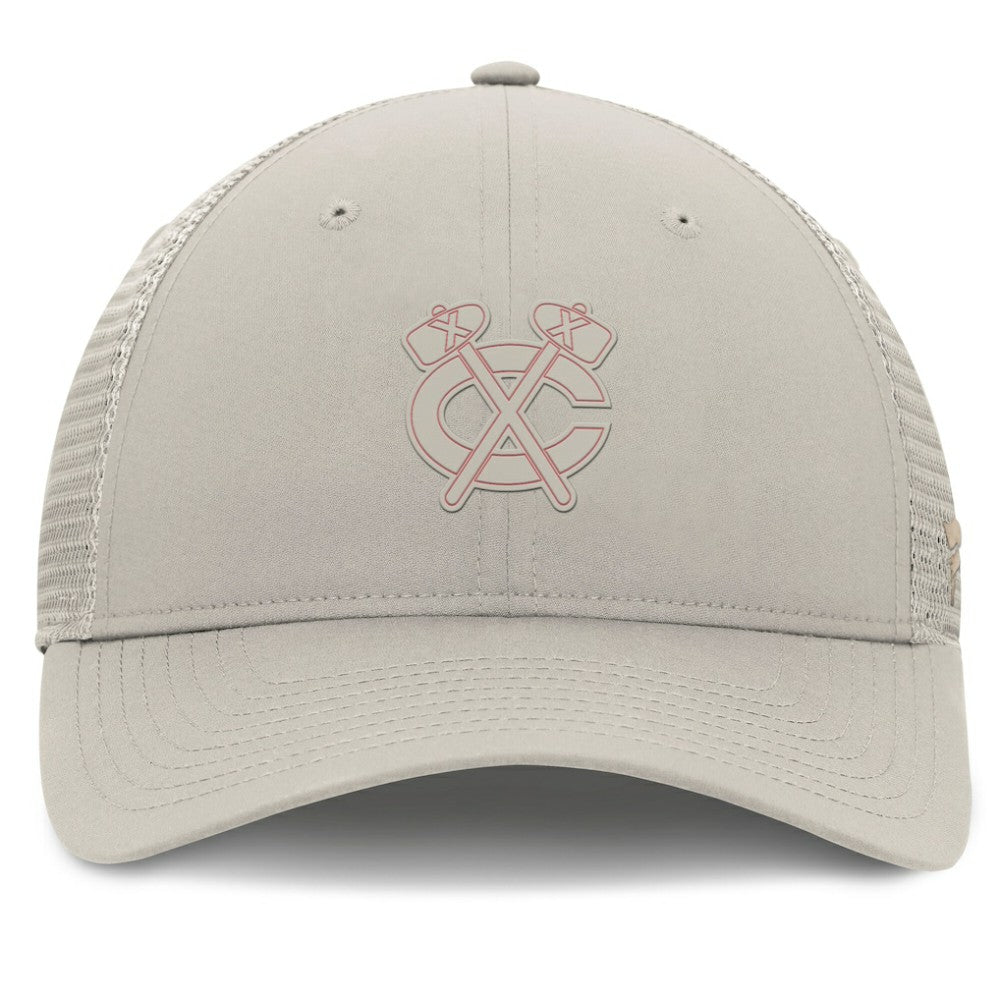Chicago Blackhawks Fanatics Women's Authentic Pro Road Trucker Adjustable Hat - Tan - NHL