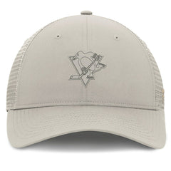 Pittsburgh Penguins Fanatics Women's Authentic Pro Road Trucker Adjustable Hat - Tan - NHL