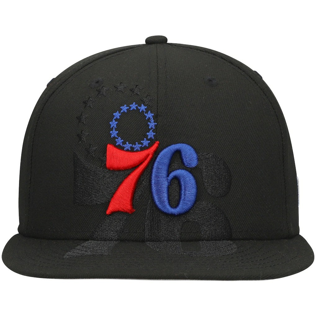 Philadelphia 76ers Blackout Shadow Logo 59FIFTY Fitted Hat Black - NBA