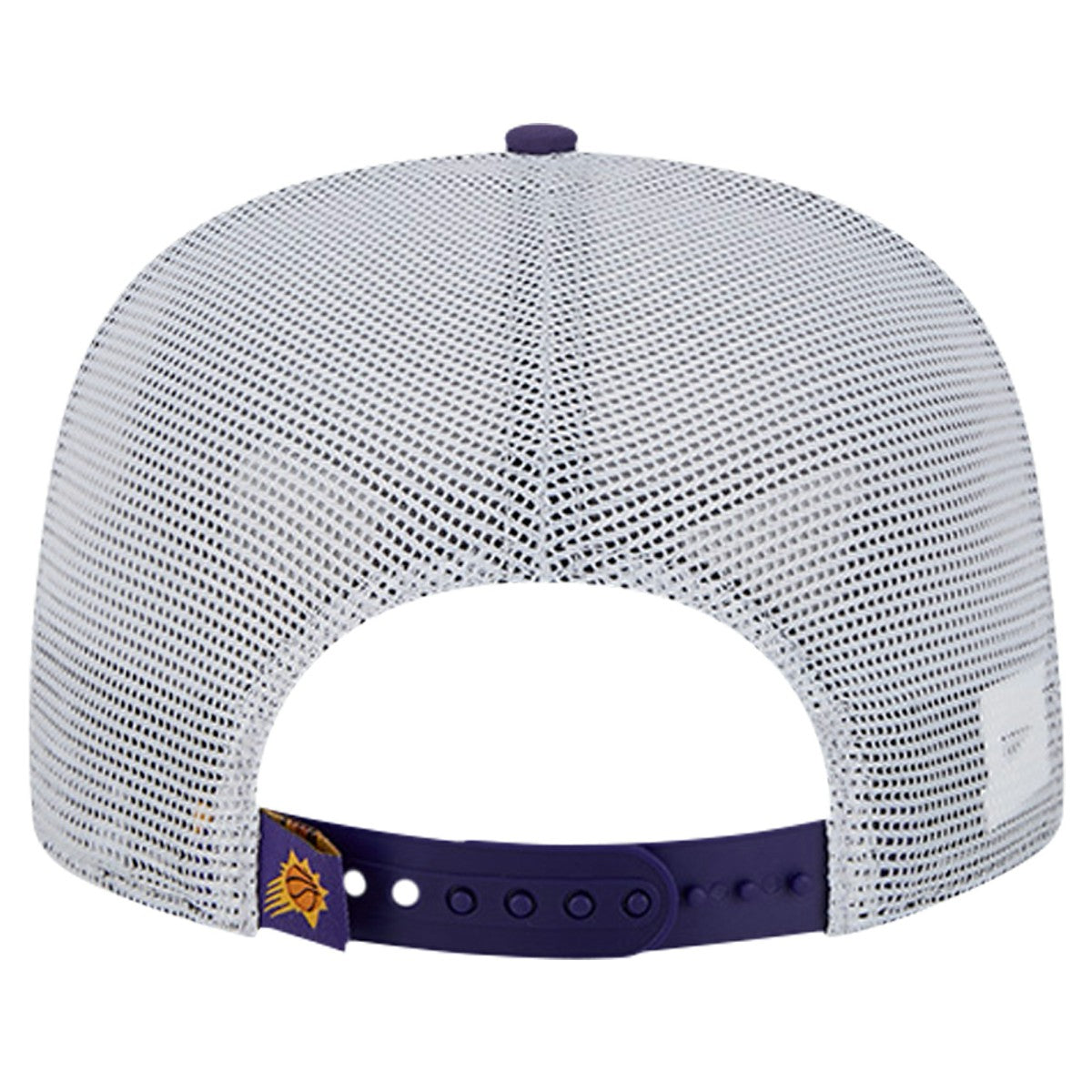 Phoenix Suns Puff Print Team Code A-Frame 9FIFTY Trucker Snapback Hat Purple - NBA