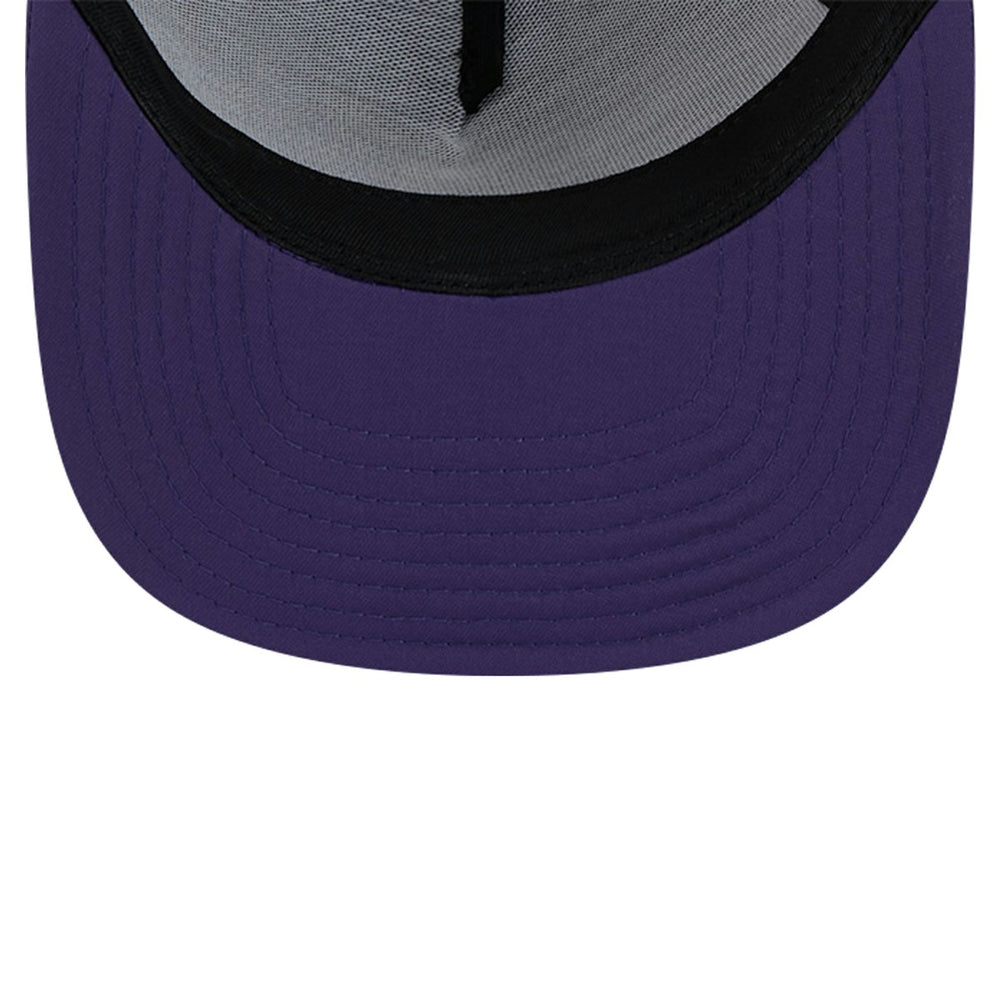 Phoenix Suns Puff Print Team Code A-Frame 9FIFTY Trucker Snapback Hat Purple - NBA