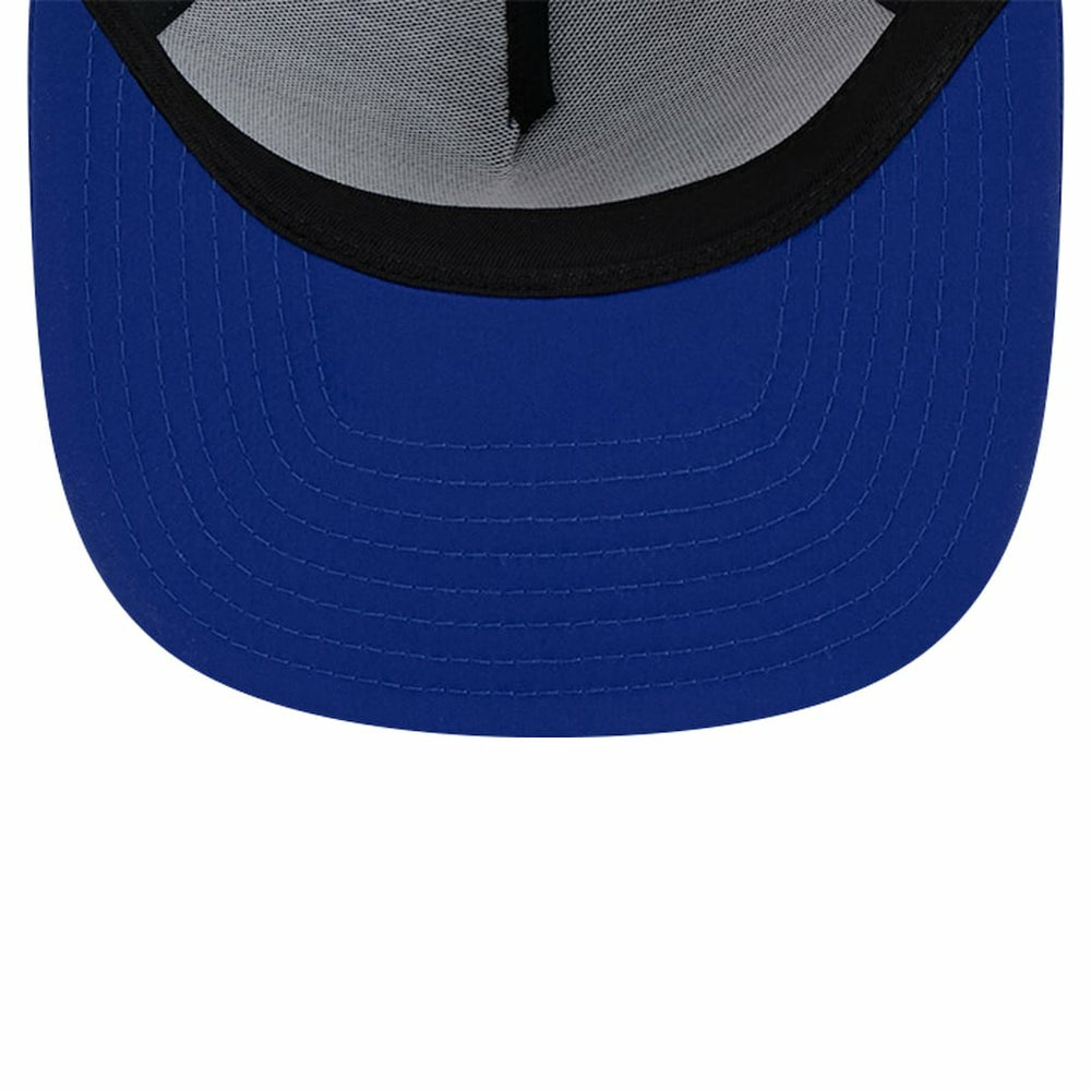 Golden State Warriors Puff Print Team Code A-Frame 9FIFTY Trucker Snapback Hat Royal - NBA