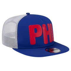 Philadelphia 76ers Puff Print Team Code A-Frame 9FIFTY Trucker Snapback Hat Royal - NBA