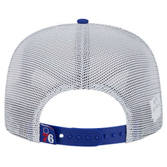 Philadelphia 76ers Puff Print Team Code A-Frame 9FIFTY Trucker Snapback Hat Royal - NBA