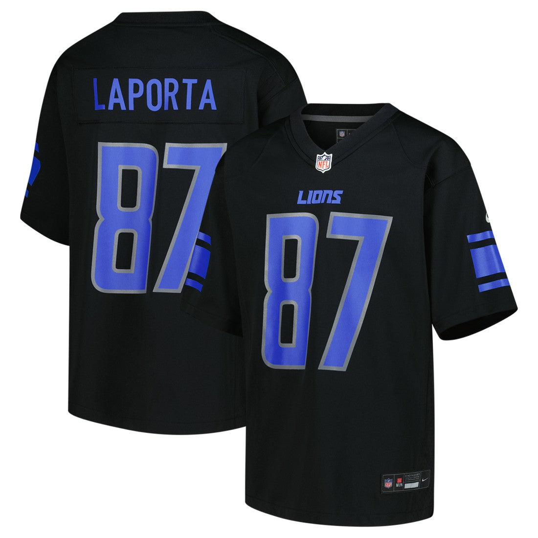 Sam LaPorta Detroit Lions Youth Game Jersey Black | Nike for Sale